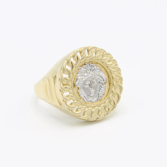 14K Medusa Cz Men's Ring