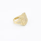 14K  Square Cz Men's Ring Yellow Gold