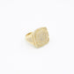 14K  Square Cz Men's Ring Yellow Gold