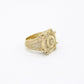 14K  Round Cz Men's Ring Yellow Gold