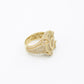 14K  Round Cz Men's Ring Yellow Gold