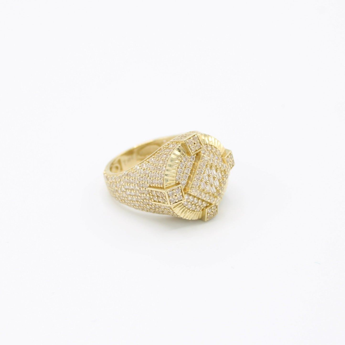 14K Round Cz Men's Ring