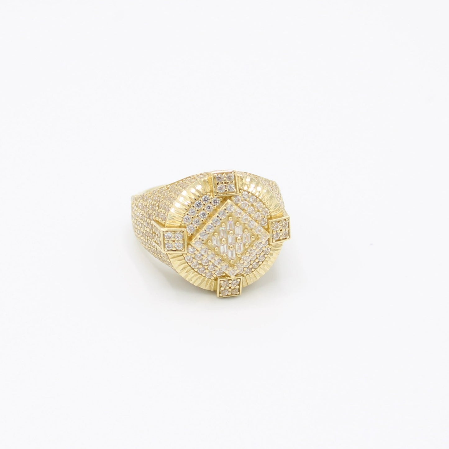 14K Round Cz Men's Ring