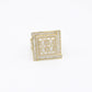 14K Jumbo Square Baguette / Cz Men's Ring