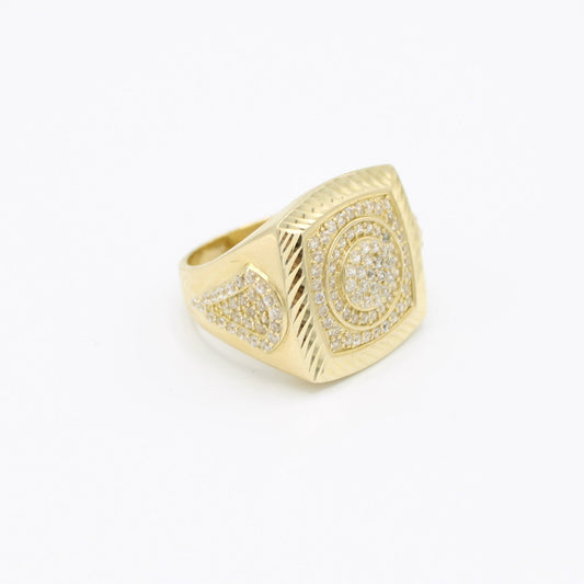 14k Square Cz Men's Ring