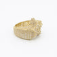 14K Star Baguette / Cz Men's Ring