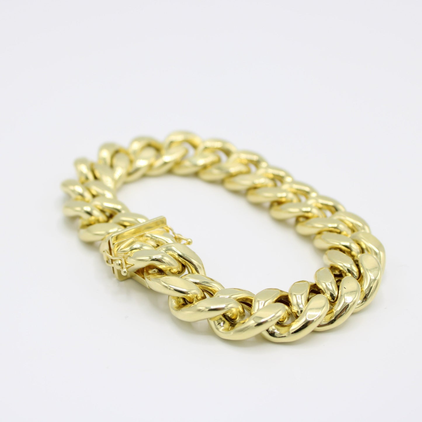 14K Semi-Solid Miami Cuban Bracelet