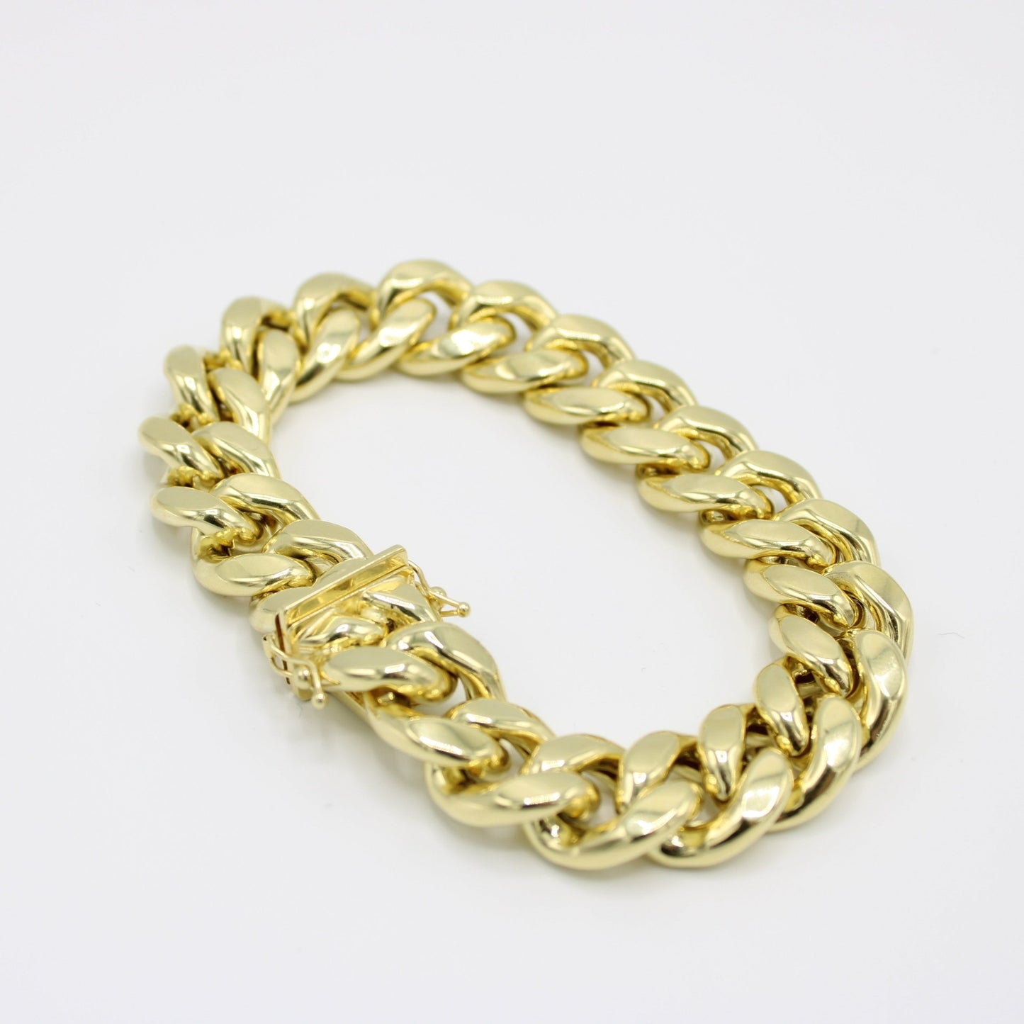 14K Semi-Solid Miami Cuban Bracelet