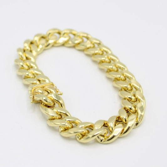 14K Semi-Solid Miami Cuban Bracelet