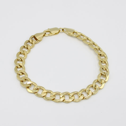 14K Semi-Solid Flast Cuban Classic Bracelet