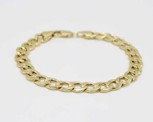 14K Semi-Solid Classic Flast Cuban Bracelet