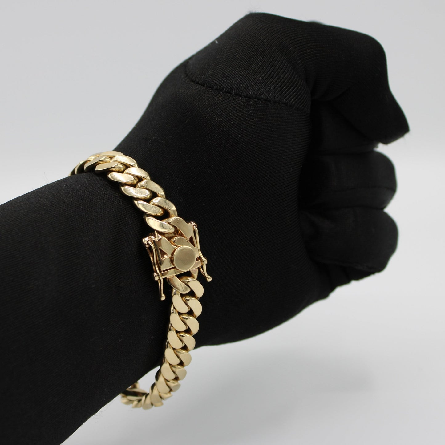 14K Solid BMX Cuban Bracelet \\10.4mm\\ Yellow Gold