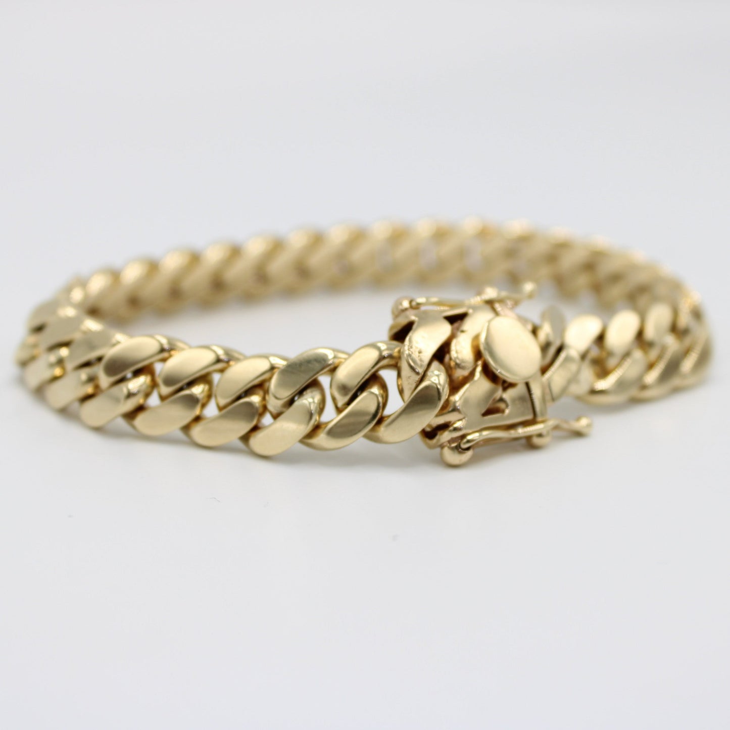 14K Solid BMX Cuban Bracelet \\10.4mm\\ Yellow Gold