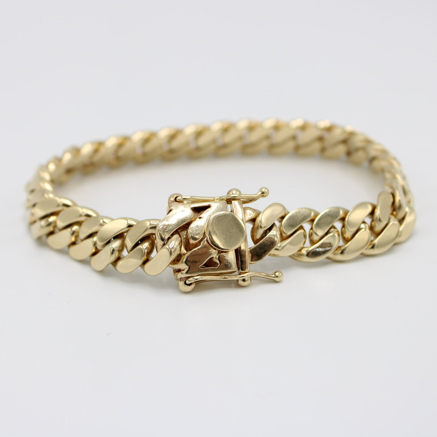 14K Solid BMX Cuban Bracelet \\10.4mm\\ Yellow Gold