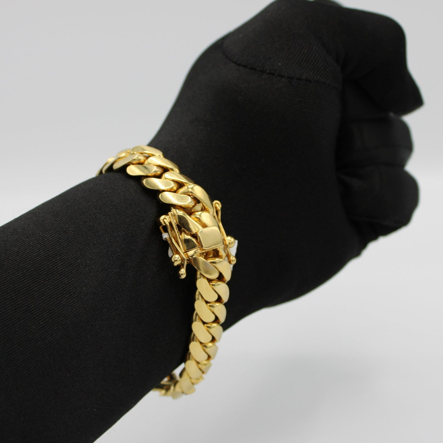 14K Solid BMX Cuban Bracelet \\ 12.8 mm\\ Yellow Gold