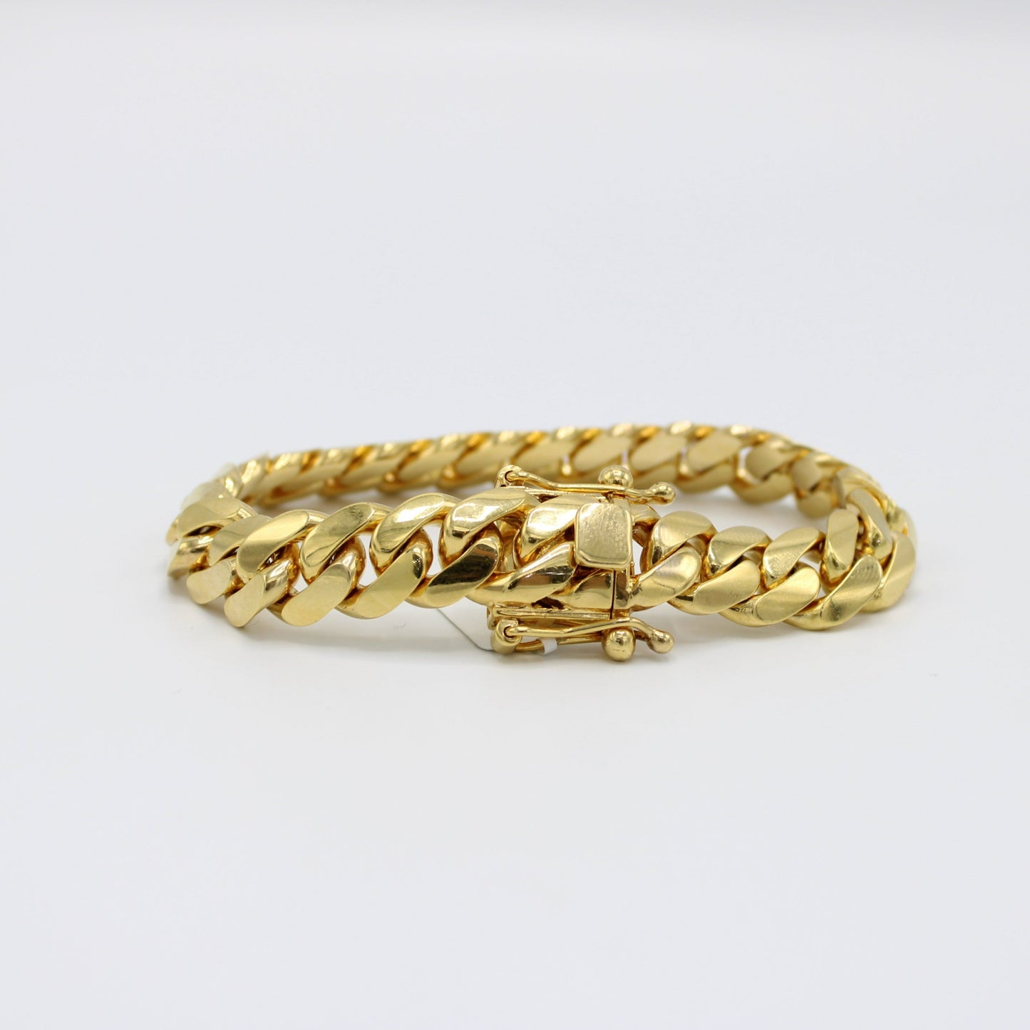 14K Solid BMX Cuban Bracelet \\ 12.8 mm\\ Yellow Gold