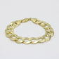 14K Solid Flat Cuban Bracelet \\ 15.2 mm \\ Yellow Gold