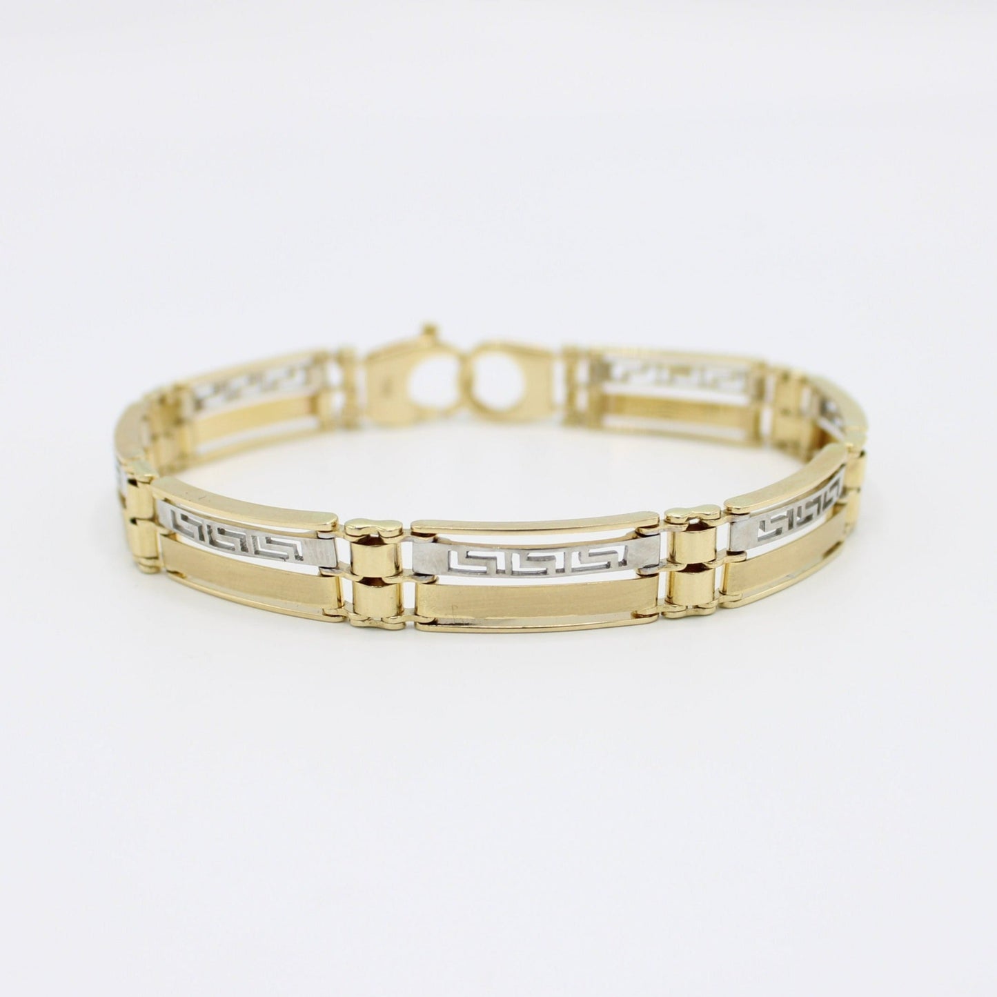 14K Medusa Gold Bracelet Two Tones  \\ 9.3 mm \\