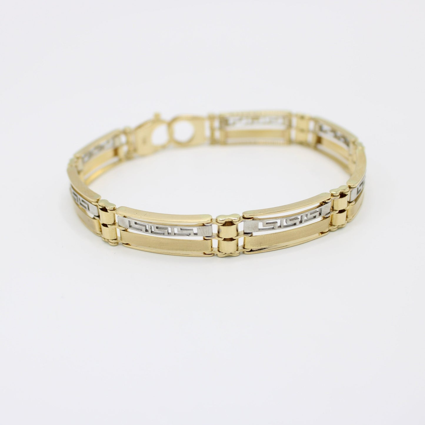 14K Medusa Gold Bracelet Two Tones  \\ 9.3 mm \\