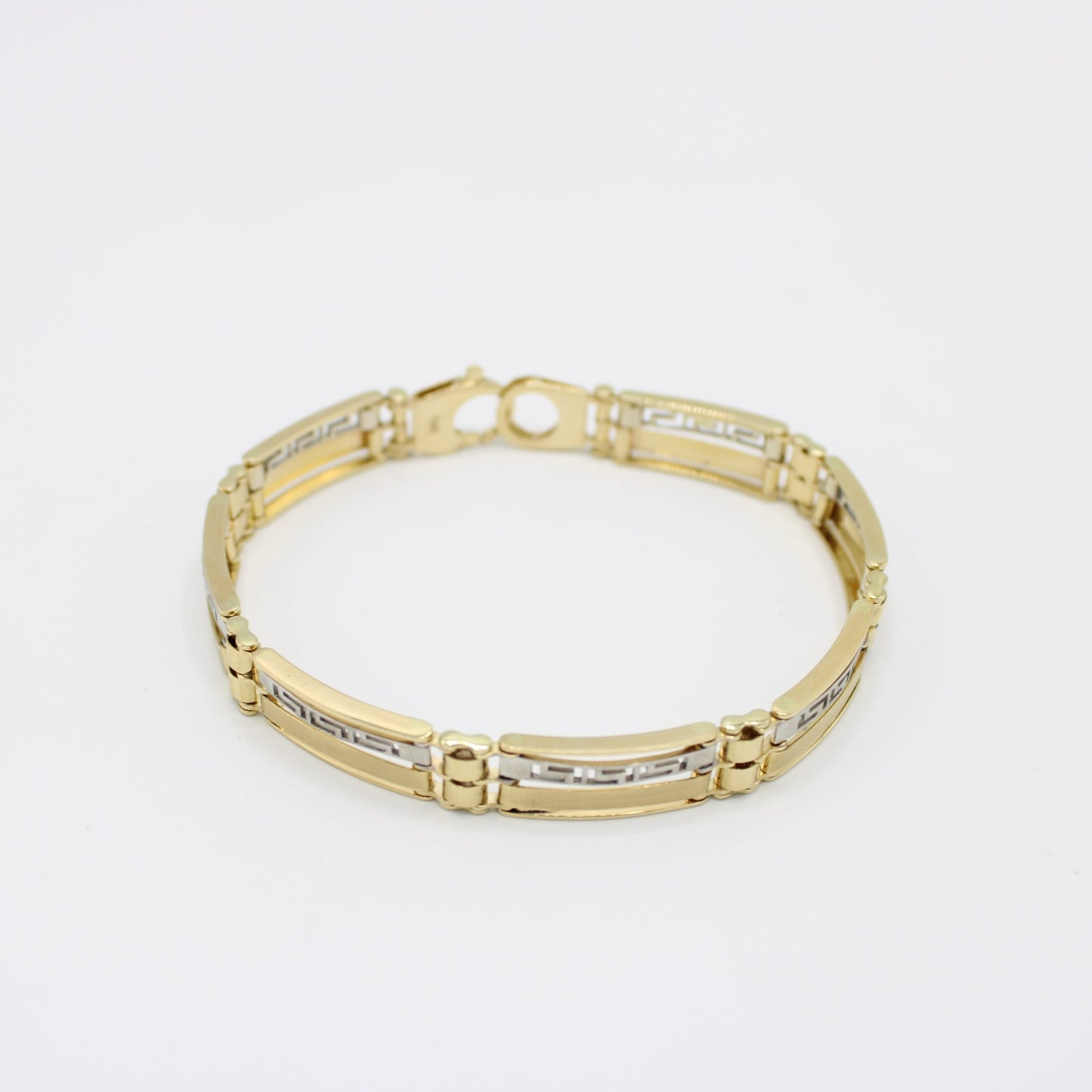 14K Medusa Gold Bracelet Two Tones  \\ 9.3 mm \\