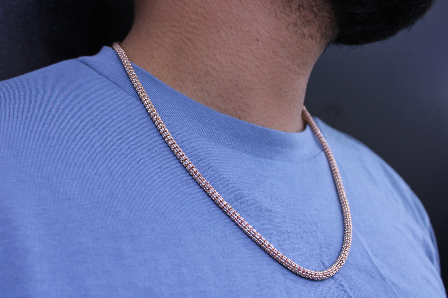 14K Moon Ice Chain Rose Gold \\ 4.5 mm - 24” \\