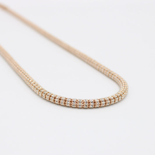 14K Moon Ice Chain Rose Gold \\ 4.5 mm - 24” \\