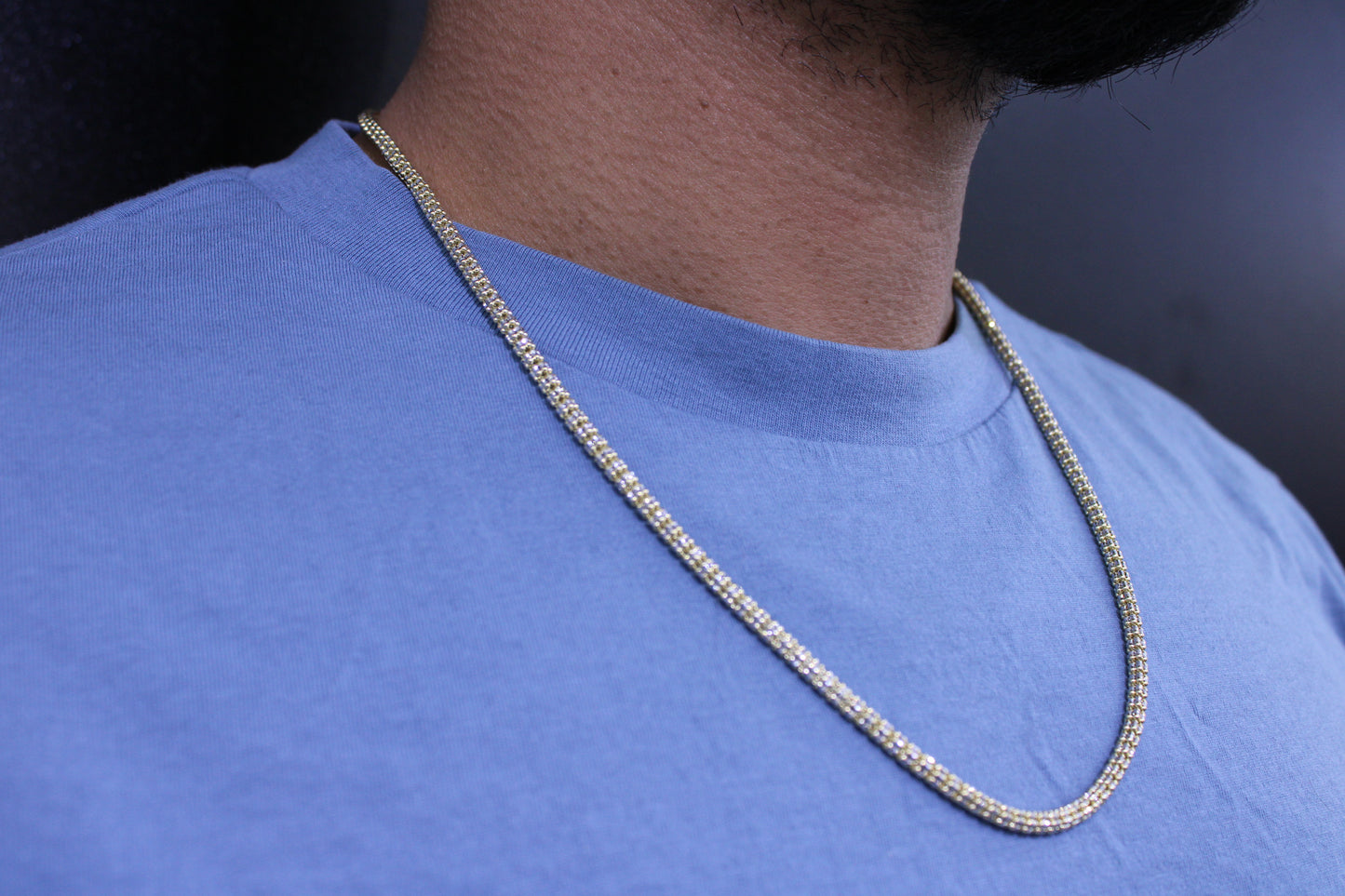 14K Moon Ice Chain \\ 3.7 mm - 24” \\