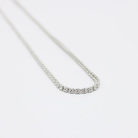 14K Moon Ice Chain White Gold  \\ 2.4 mm - 24” \\