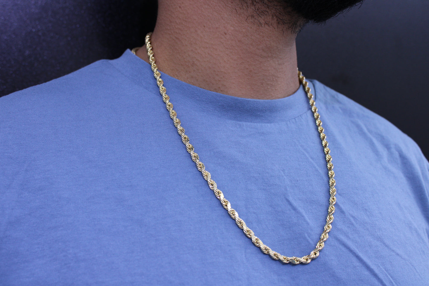 14K Hollow Rope Chain \\ 5 mm - 26” \\