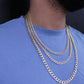 14K Semi-Solid FLat Cuban Chain Two Tones \\ 22"-24"-28" \\