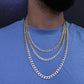 14K Semi-Solid FLat Cuban Chain Two Tones \\ 22"-24"-28" \\