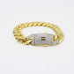 14K Hollow Monaco Bracelet Cz Lock  \\ 13 mm \\