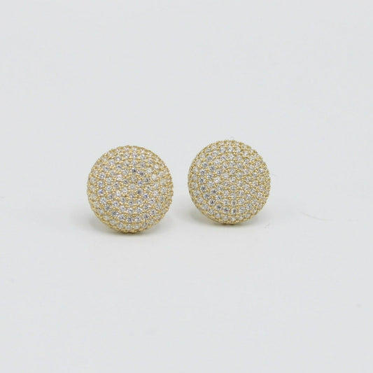 14K Round Men's Earring Cz