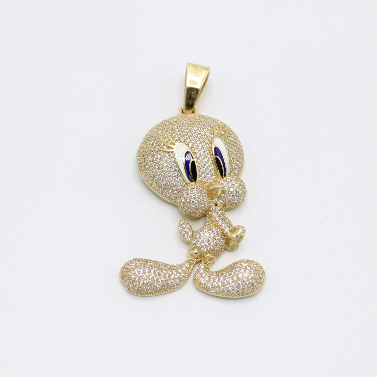 14K Piolin Cartoon Cz Stones Pendant