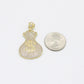 14K Money Bag Cz Stones Pendant Yellow Gold