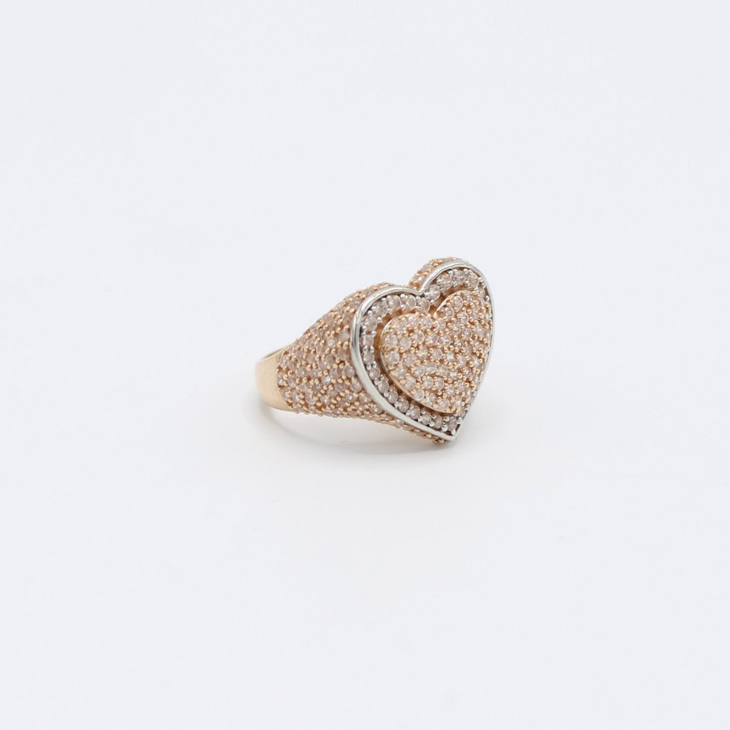 14k Heart Ring Rose Gold