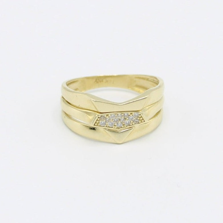 14K Women's Gold Ring Cz Stones