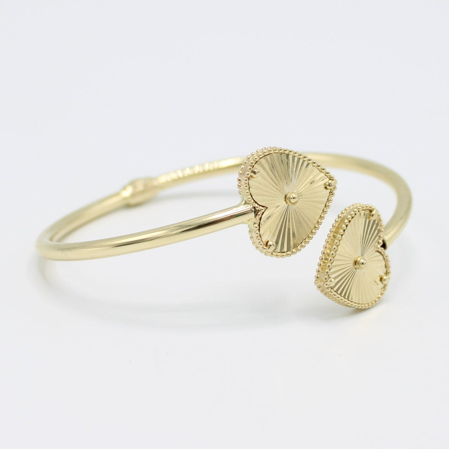 14K Heart Bangle Yellow Gold