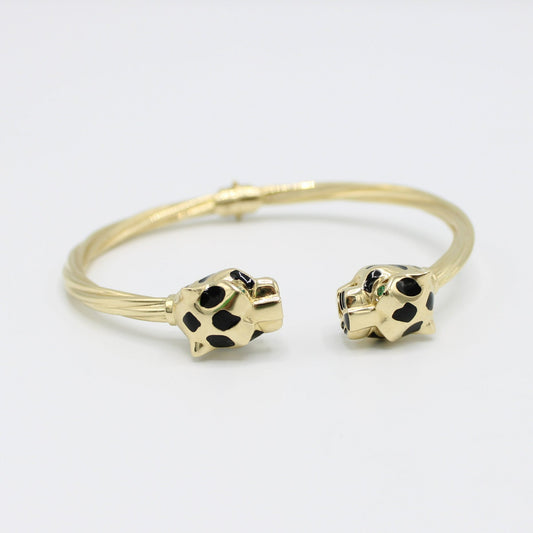 14K Panther Bangle Yellow Gold