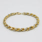 14K Solid Rope Bracelet Two Tones Yellow Gold