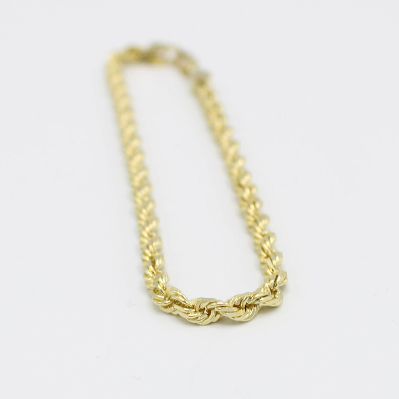 14K Solid Rope Bracelet Yellow Gold