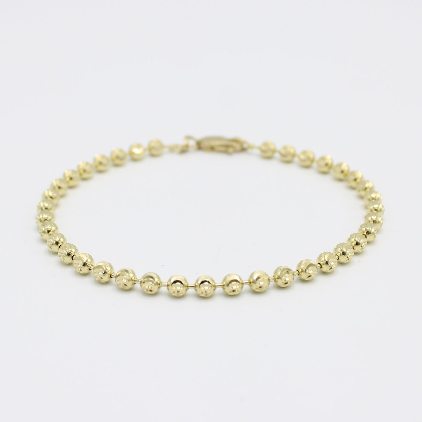 14K Solid Moon Cut Bracelet Yellow Gold