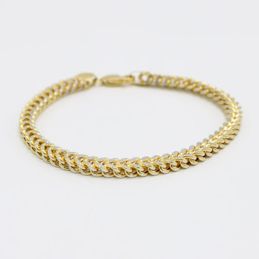 14K Franco Bracelet two Tones Yellow Gold