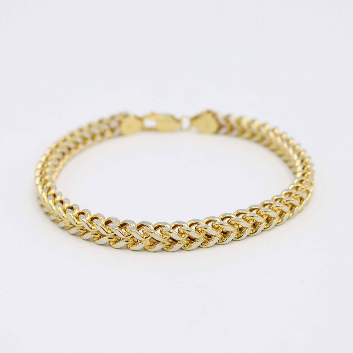 14K Franco Bracelet two Tones Yellow Gold