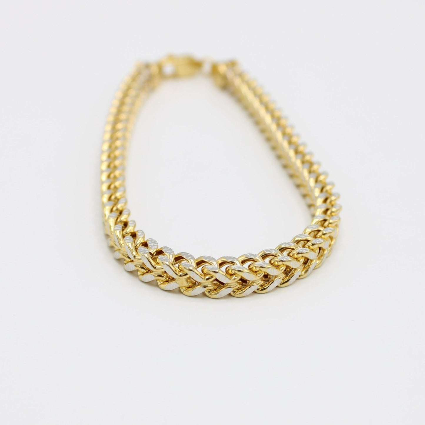 14K Franco Bracelet two Tones Yellow Gold