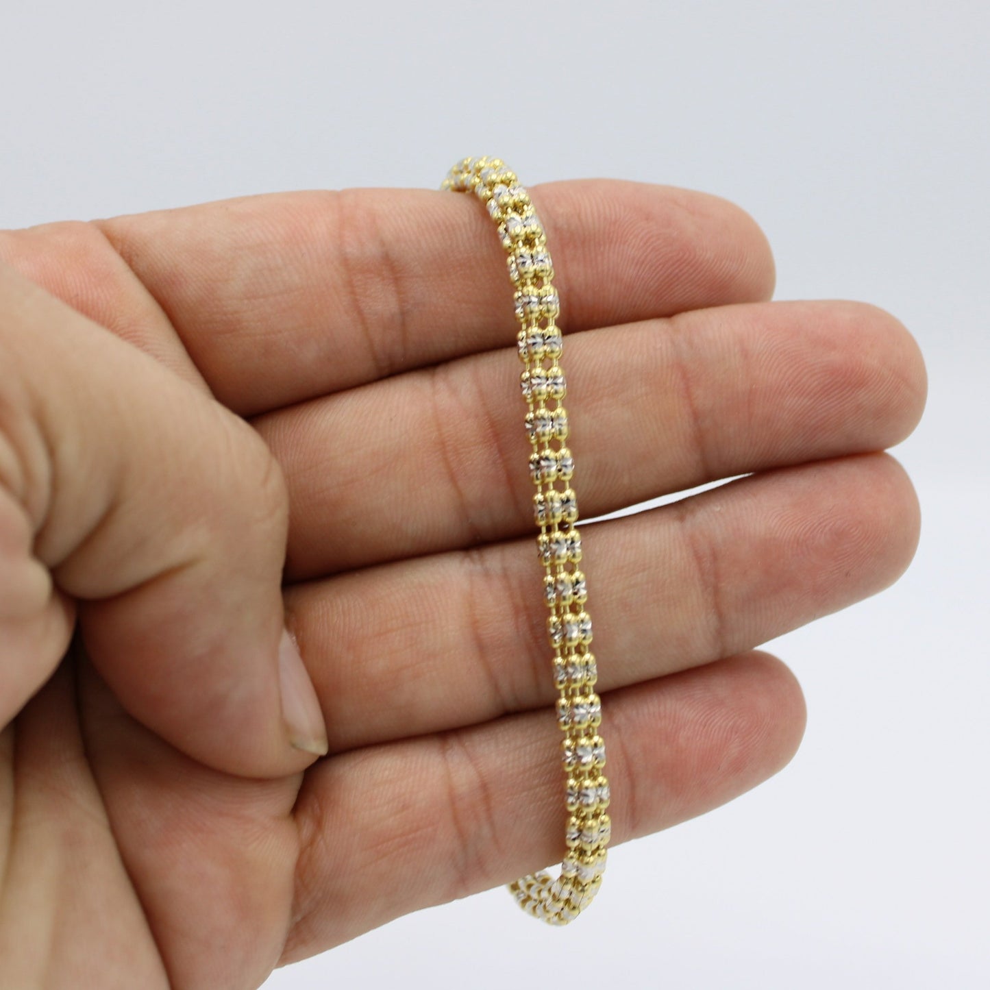 14K Moon Ice Bracelet Yellow Gold