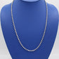 14K Moon Cut Chain Whtie Gold