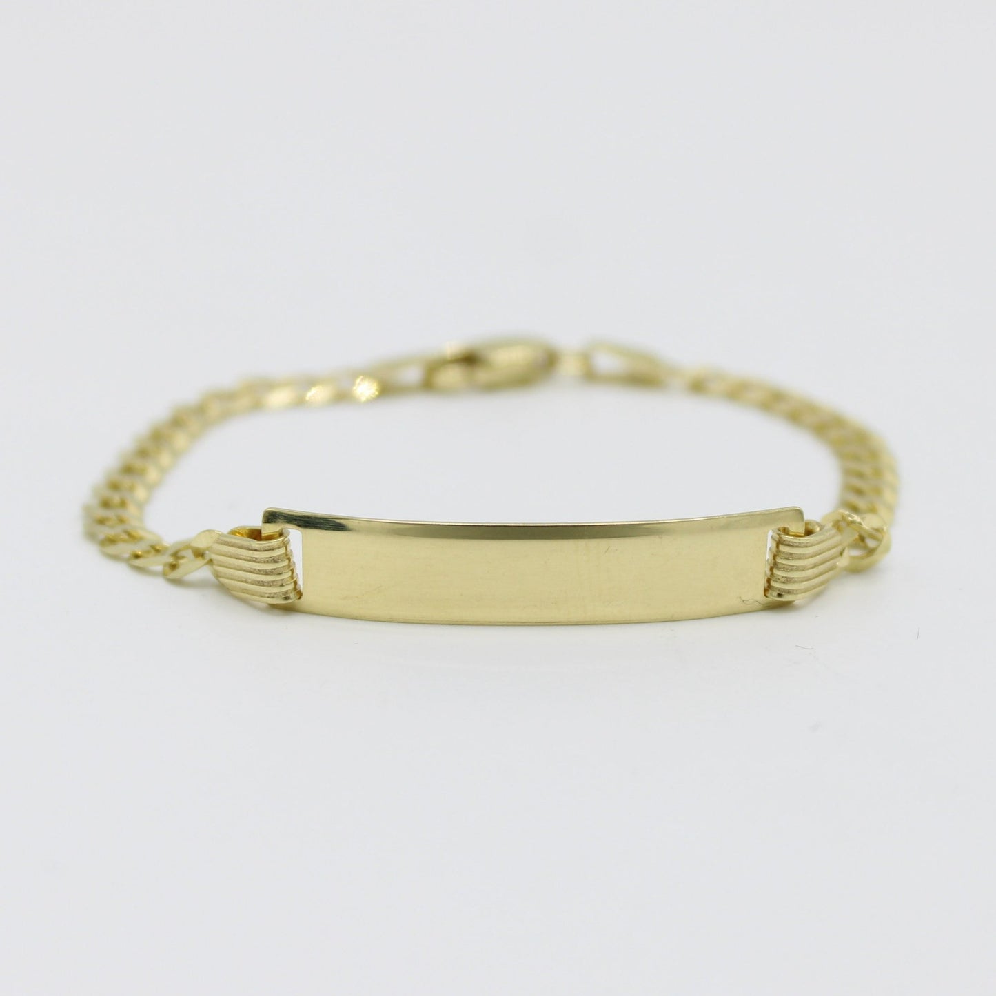 14K Name Plate Solid Cuban Baby Bracelet yellow Gold
