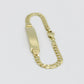 14K Name Plate Solid Cuban Baby Bracelet yellow Gold