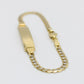 14K Name Plate Solid Cuban Baby Bracelet Two Tones Yellow Gold